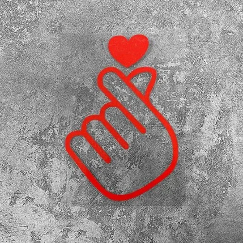 Heart-Shaped Reflective Vinyl Sticker,Waterproof Creative Decal for Car Door Triangular Window Fuel Tank Cap Body Decor