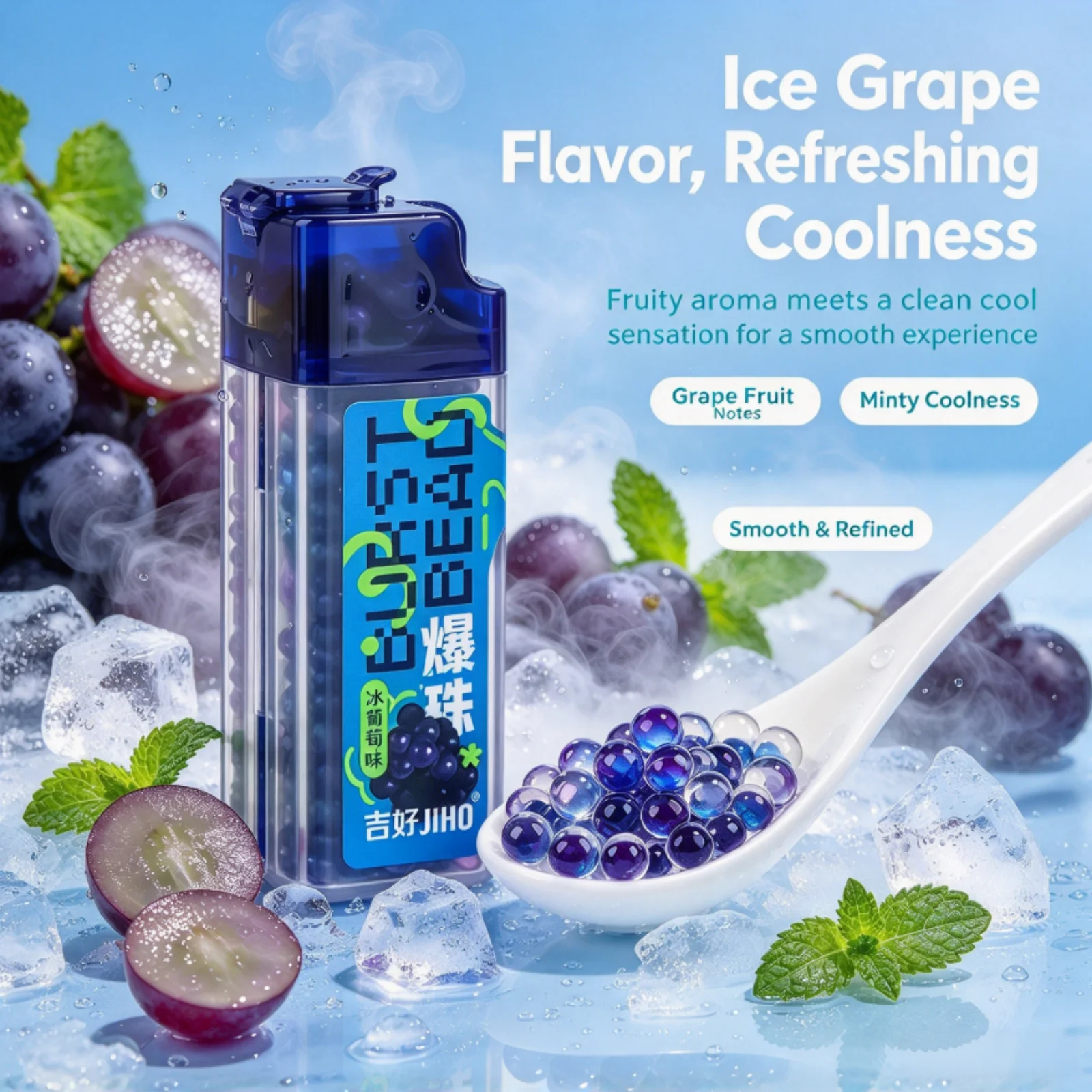 Ice Grape Menthol Burst Beads Portable Flavor Applicator Filter Tip Taste Enhancer