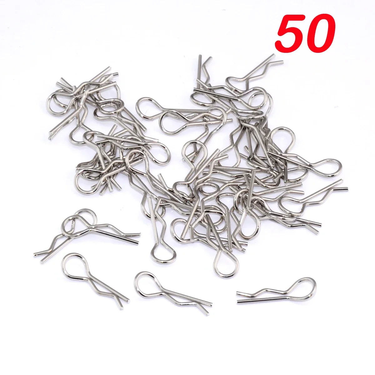 50pcs Universal 1/10th Scale Bend Body Clips Pins For Redcat HPI Himoto HSP 02053 Traxxas Truck Buggy Shell RC Car Parts