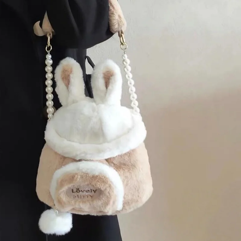 

Сумка-ведро Miffy 2026: Новая зимняя мягкая плюшевая сумка через плечо с ушками кролика, идеальный подарок для девочек