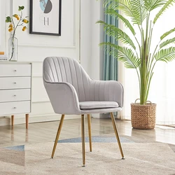 Modern velvet dining chairs restaurant design soft armchair  kitchen Cofe waiting backrest stool dressing chairs home furniture