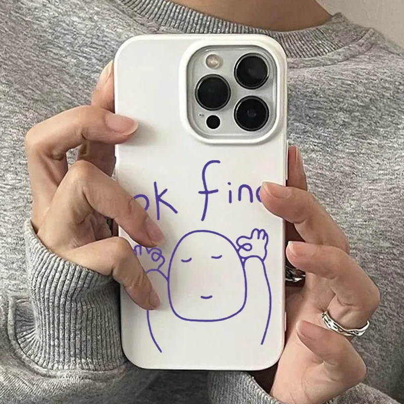 Funny Cartoon Line Figure Pattern Phone Case For iPhone 17 Pro Max 17Air Case iPhone 16 16e 15 14 Plus 13 12 11 Pro Max Cover