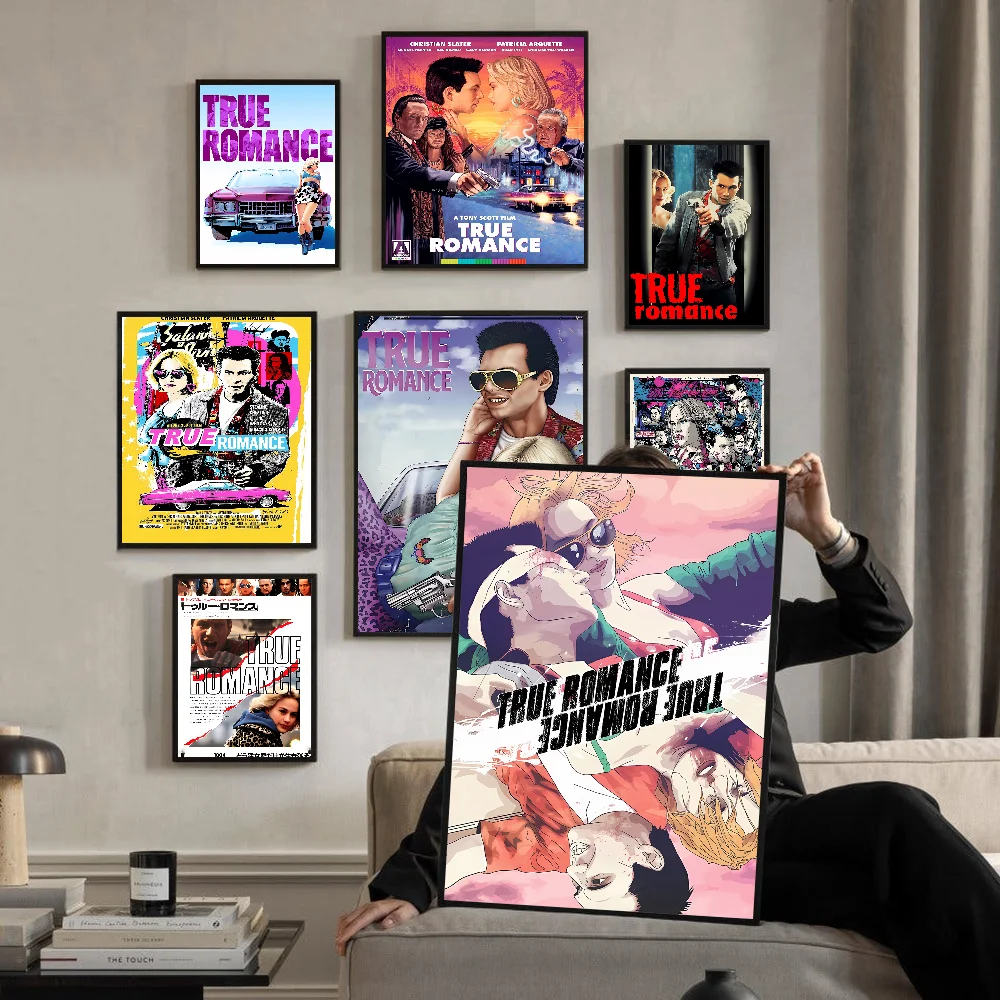 

Classic 90s Movie True Romance Anime Posters Sticky Decoracion Painting Wall Art White Kraft Paper Wall Decor