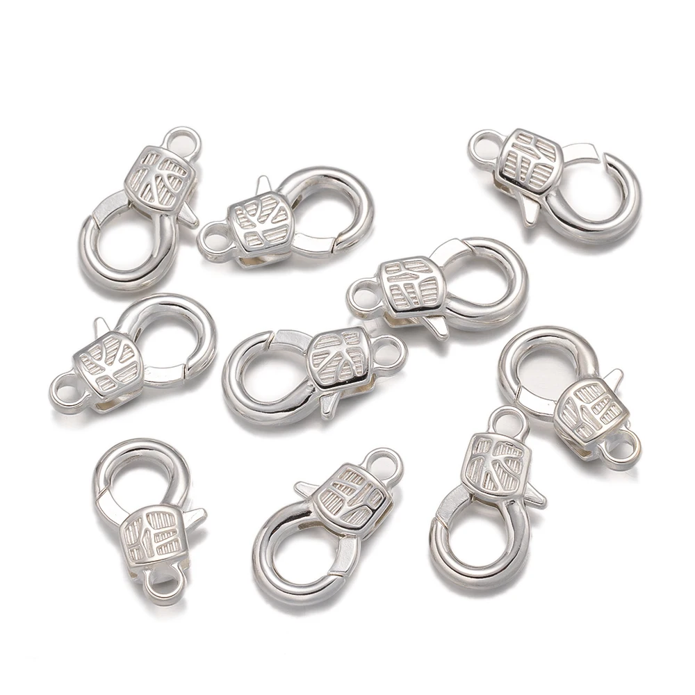 20pcs Silver Large Heart Lobster Claw Clasps Vintage Clips Hooks for DIY Jewelry Bracelet Necklace Keychain Making Findings