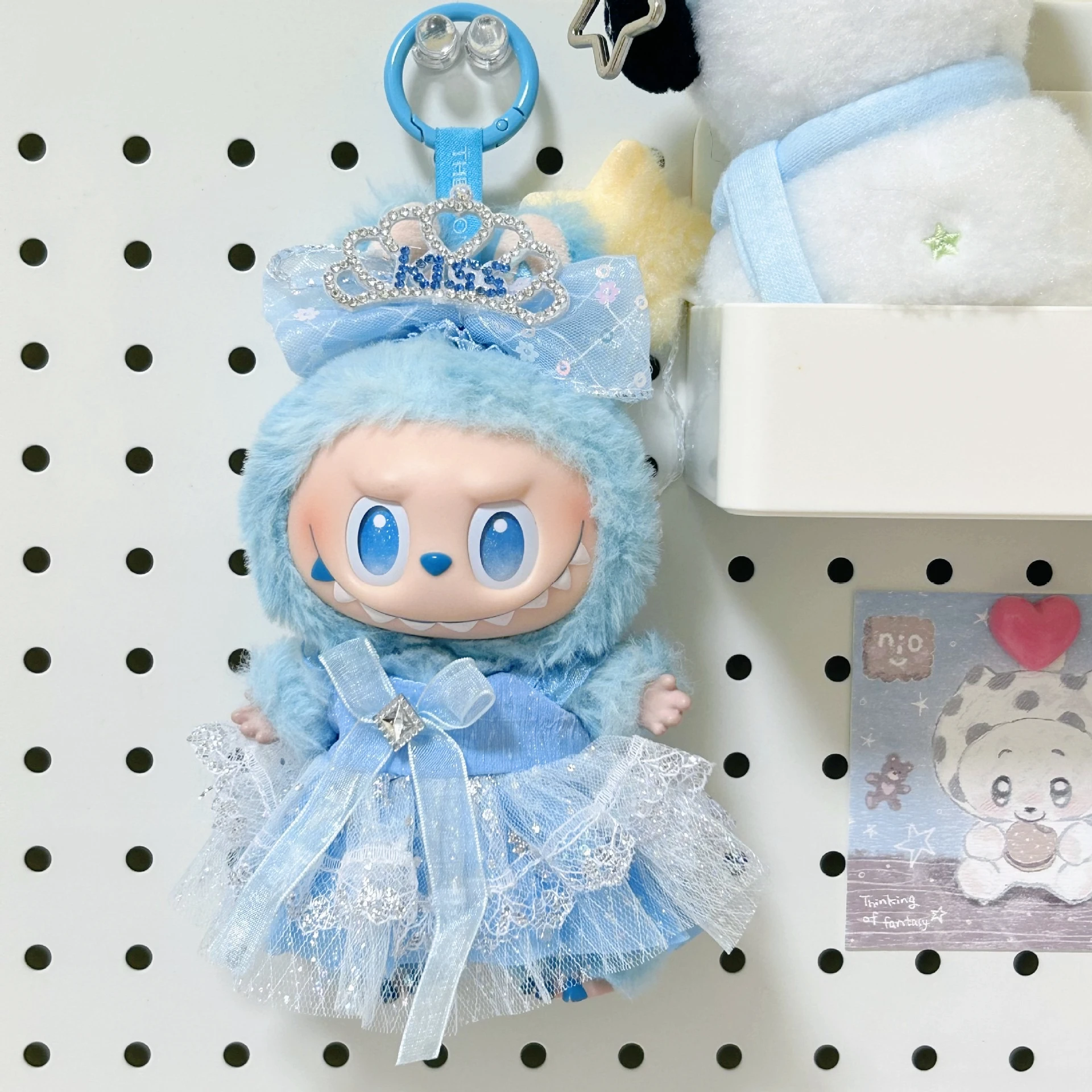 

Blue Lolita Princess Skirt Dress for Labubu 3.0 V1/V2 for 17cm Cotton Doll Dress Outfit for Ropa Labubu Doll Clothes Girl Gift