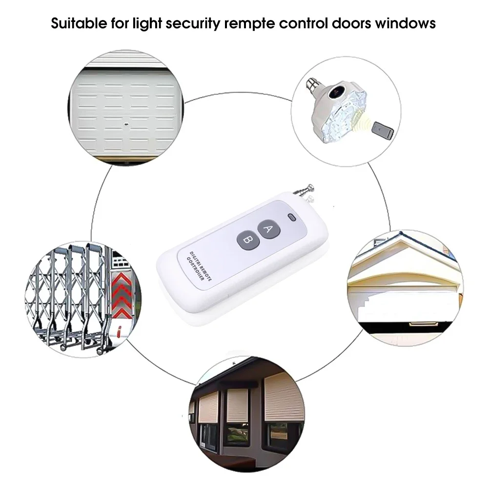 433MHz Remote Control Learning Code 1527 1000m Long Range Wireless Controller Transmitter for Water Pump Tubular Motor Lamp view 4