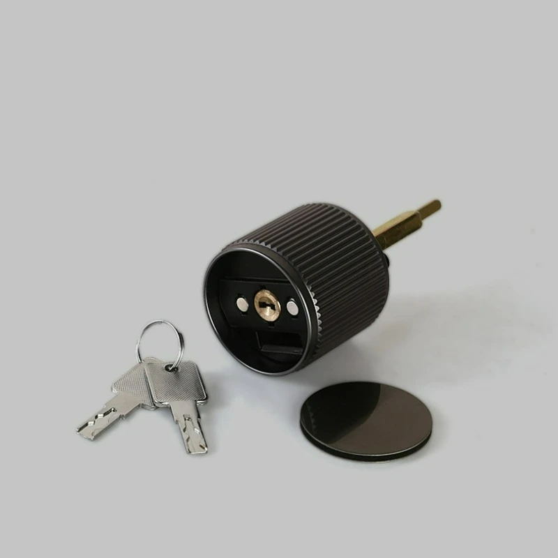Spherical Bedroom Door Lock, Indoor Room Wooden Door, CNC Oxidation, Silent Magnetic Suction Door Handle with Key