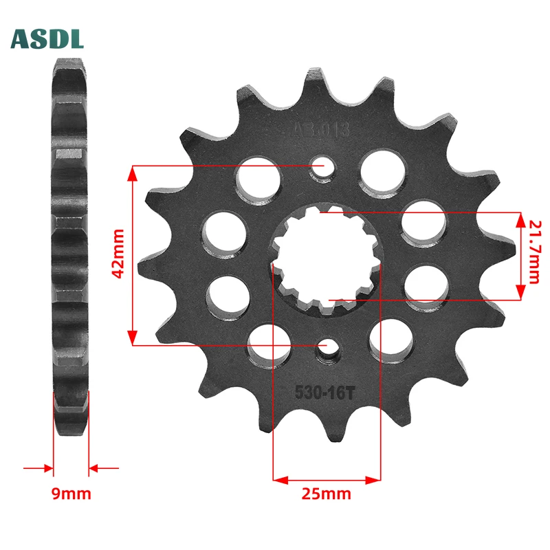 530-16T 530 Chain 16T Motorcycle 20CrMnTi Front Sprocket For Yamaha SR500 2J2,48U,4E6,4F9,1RU,48T 1978-91 SR500 XS500 C,D,E USA