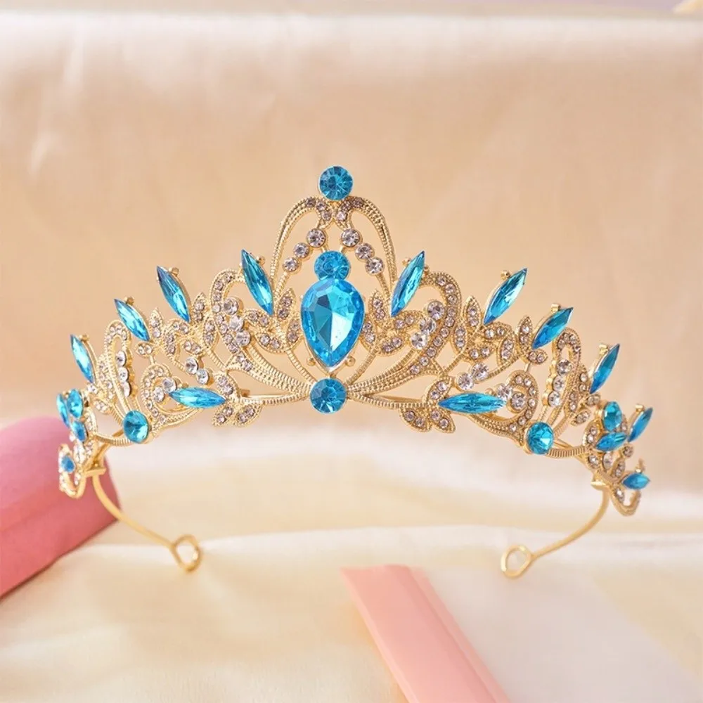 

Модная корона принцессы со стразами, корона невесты из сплава в стиле барокко, роскошные аксессуары для волос, свадебная повязка на голову, подарок на день рождения