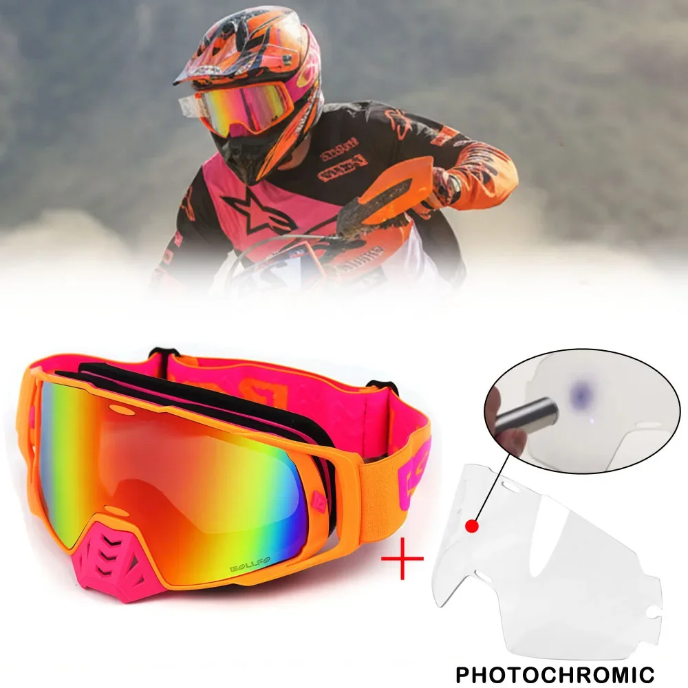 

Фотохромные мотоциклетные очки для езды днем и ночью, UV400, с автоматическим затемнением, тактические очки с двойной системой защиты от запотевания, очки для квадроциклов