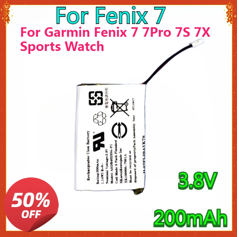 

New High quality Replacement Battery for Garmin Fenix 7 7Pro 7S 7X Sports Watch