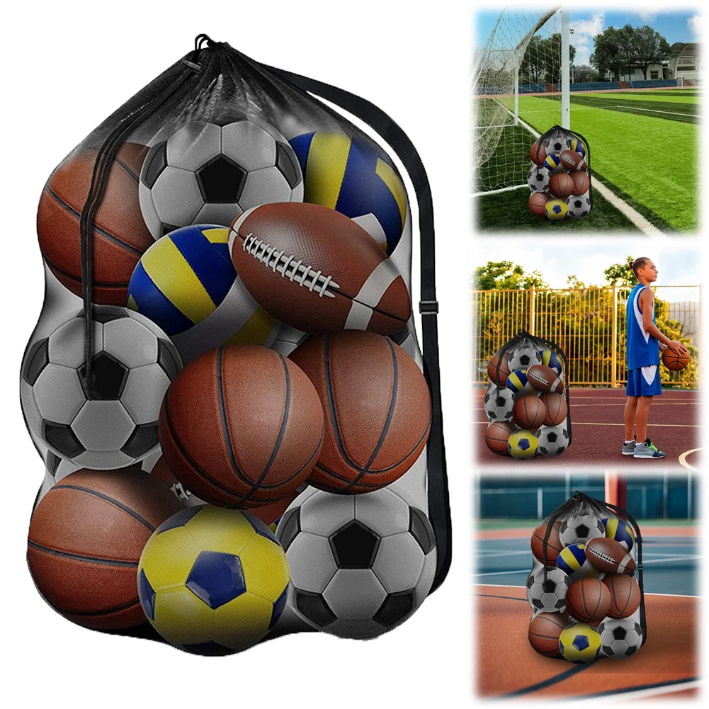 

Extra Large Sports Ball Bag Heavy Duty Drawstring Bags Mesh Soccer Ball Bag Storage Bag for Basketball Volleyball