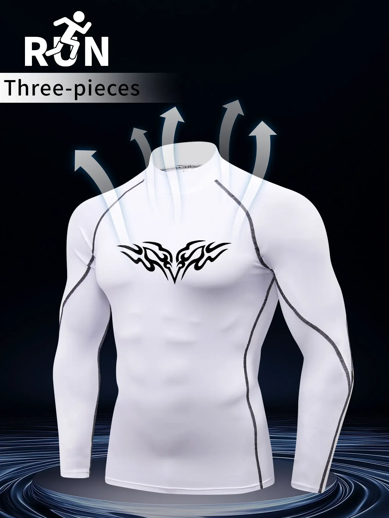 

Новый баскетбольный облегающий топ со средней высотой для мужчин, спортивная эластичная быстросохнущая футболка для бега и футбола