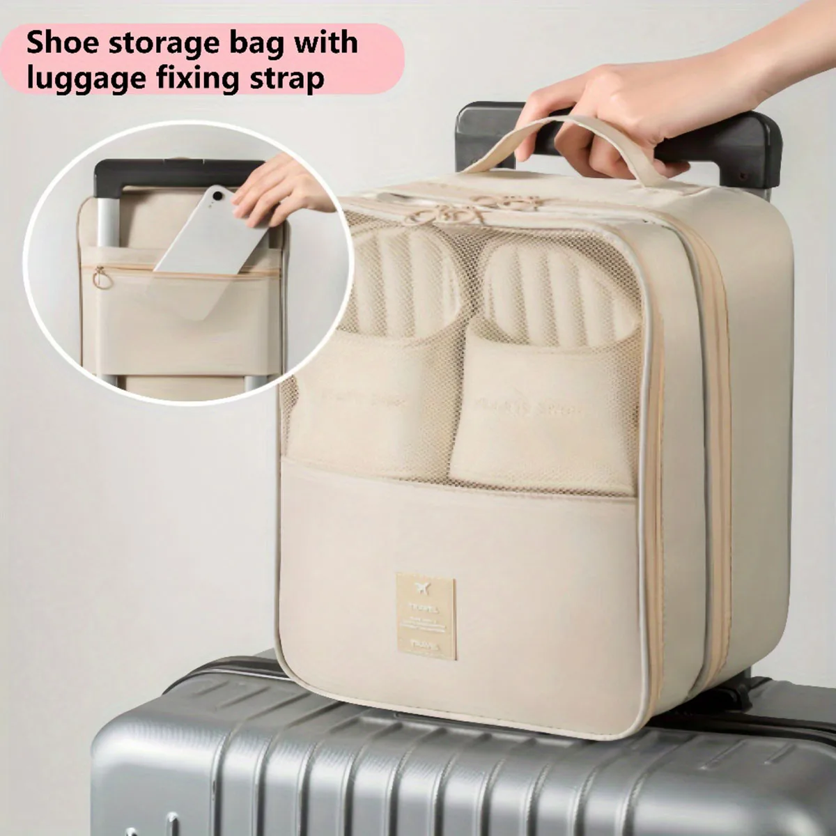

Travel travel portable twill Oxford cloth shoe bag travel storage shoe bag storage bag casual simple travel portable shoe bag