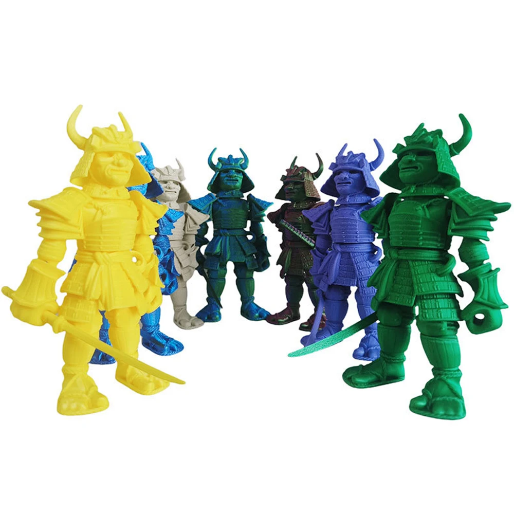 Samurai Warrior Model Toys para crianças, figuras impressas em 3D, multi-articulação, ornamento móvel, decorativo, luminoso, novidade, presentes para meninos