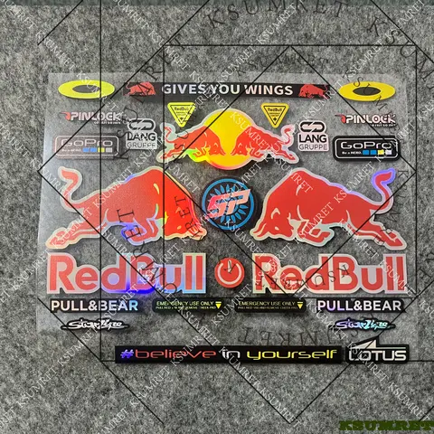 Decalcomania del logo del casco del serbatoio dell'autoadesivo del motociclo del toro rosso del vinile del laser per Yamaha Kawasaki Ktm Suzuki Honda