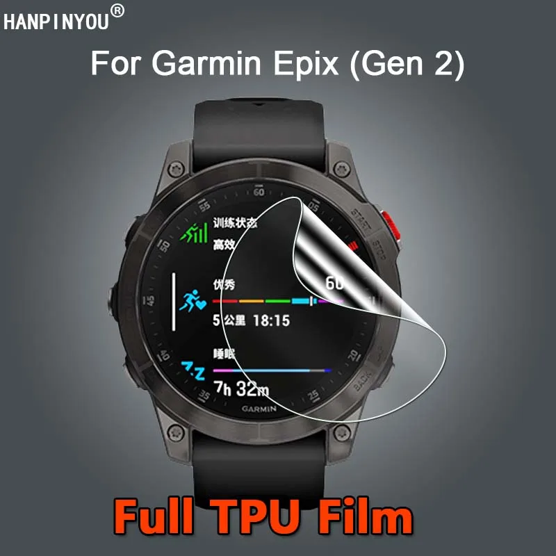 For Garmin Epix Gen 2 Smart Watch Ultra Clear Slim Anti-Scratch Soft TPU Hydrogel Film Screen Protector -Not Tempered Glass