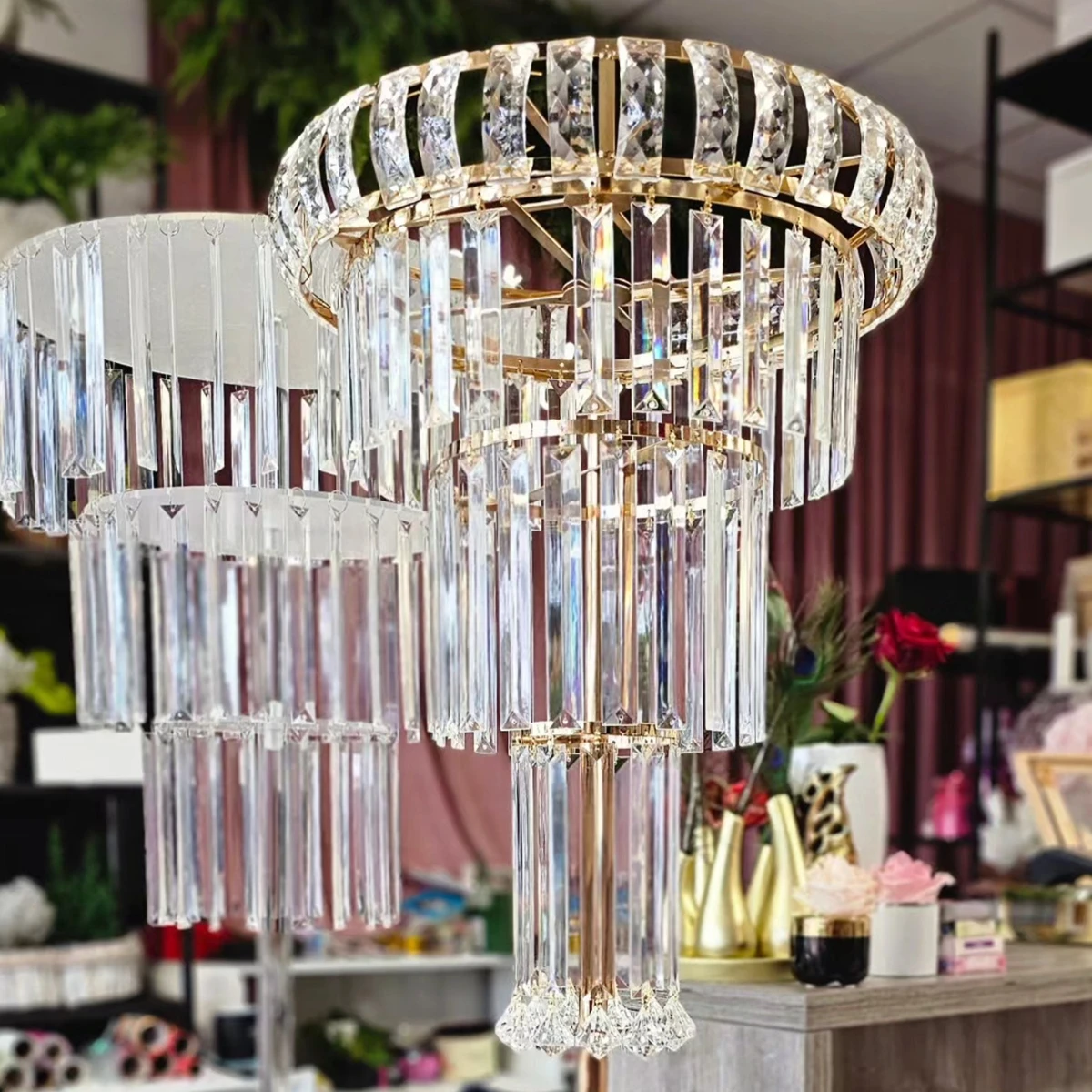 

4pcs/10pcs)80cm/120cm Tall hanging acrylic crystals tree gold centerpieces for wedding table chandelier centerpieces 1