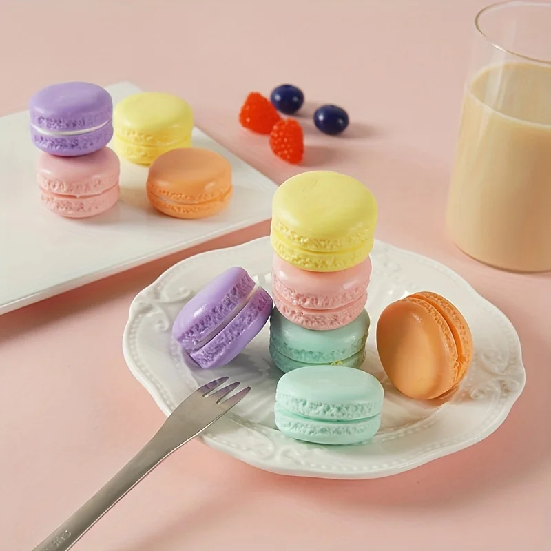 3 Stück 3,5 cm realistische gefälschte Macaron-Modellbonbons – französische Dessert-Requisite aus PVC für Präsentation, Fotografie, Partydekoration und TikTok-Videos – Detail 1