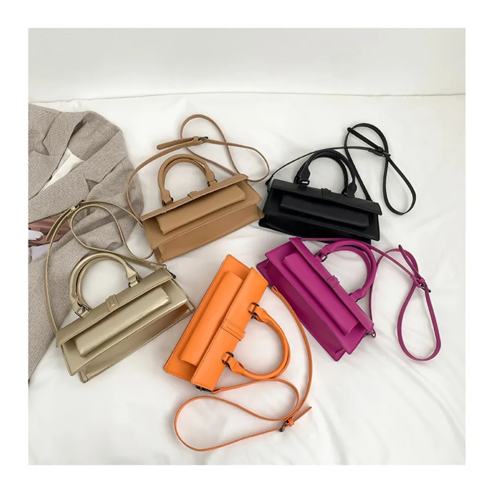 Fashion INS Women Small Handbags And Purses Designer Orange Shoulder Bag Stone Pattern Leather Crossbody Bags Female Clutch