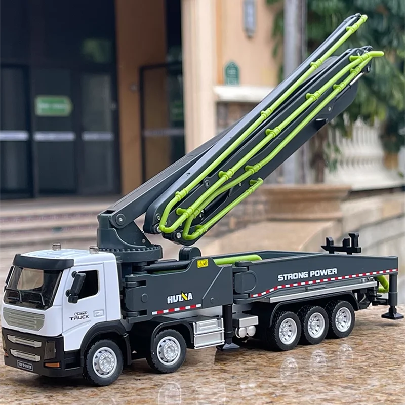 1:50 Scale Super Large Alloy Concrete Pump Truck Model Children's Simulation Cement Transport Truck Toy Boy Engineering Car