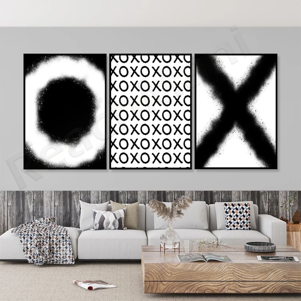 

Black & White XOXO Wall Art, Preppy Minimalist Wall Art, Love Prints, Preppy Poster Printing, Preppy Aesthetic Room Decor