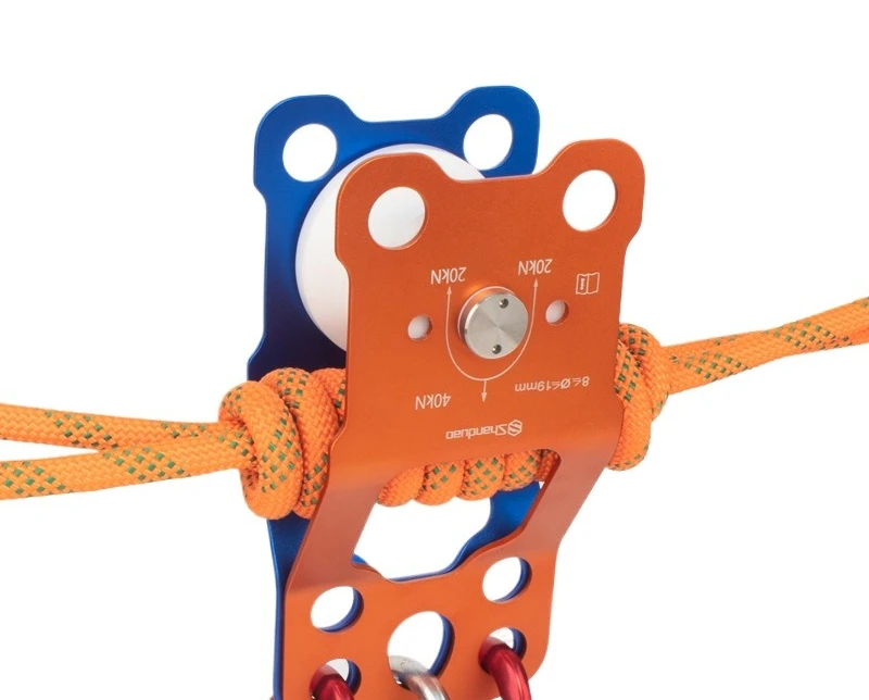 

Pulley Over Knot Safety Lock Rock Climbing Cross Hoisting Cableway Zipline Emergency Rescue Side Board Pulley Group