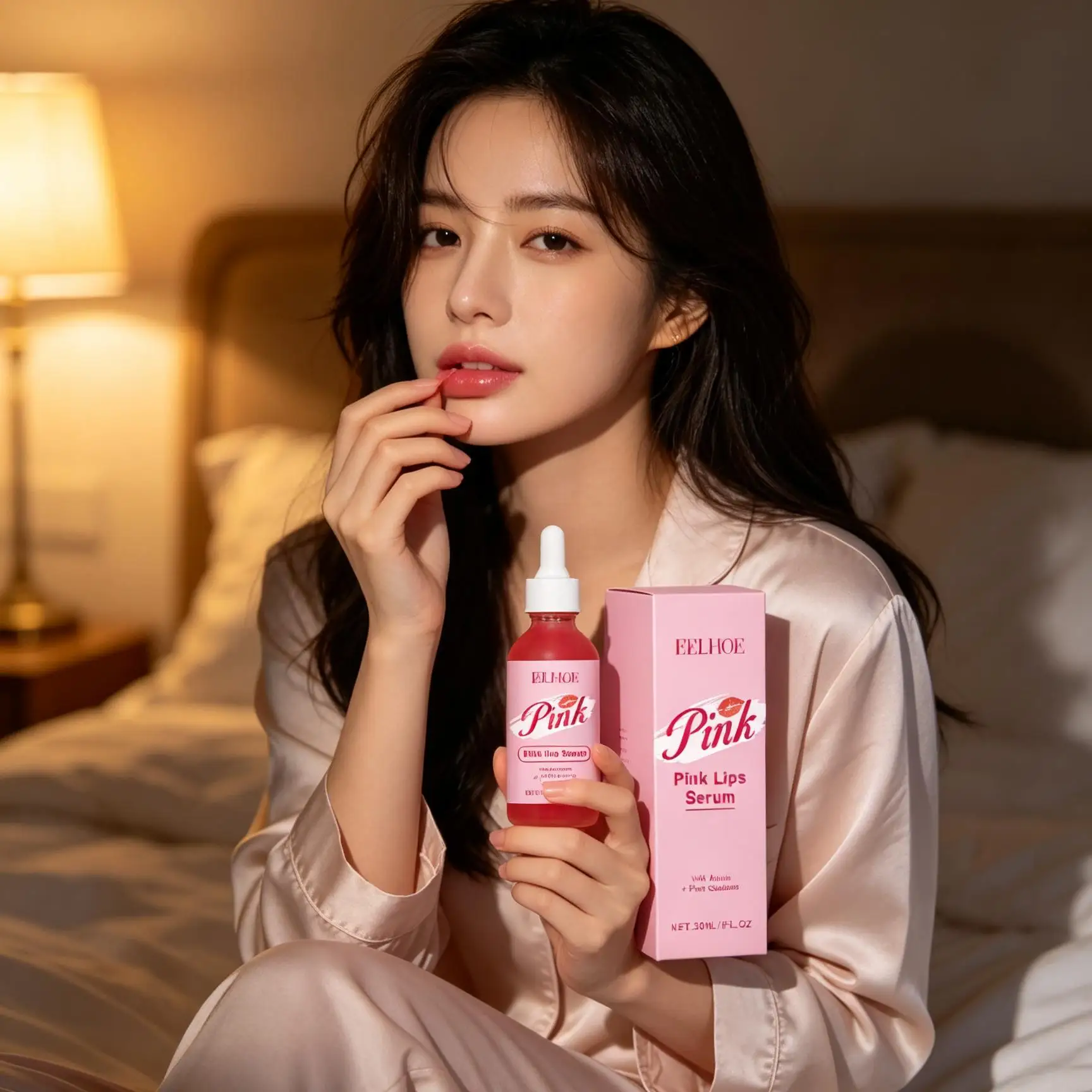 EELHOE Pink Lip Serum Arbutin Lip Lightener Moisturizing Lip Brightening for Dark Lips Bleach Vitamin C Lip Plumping Serum 30ml