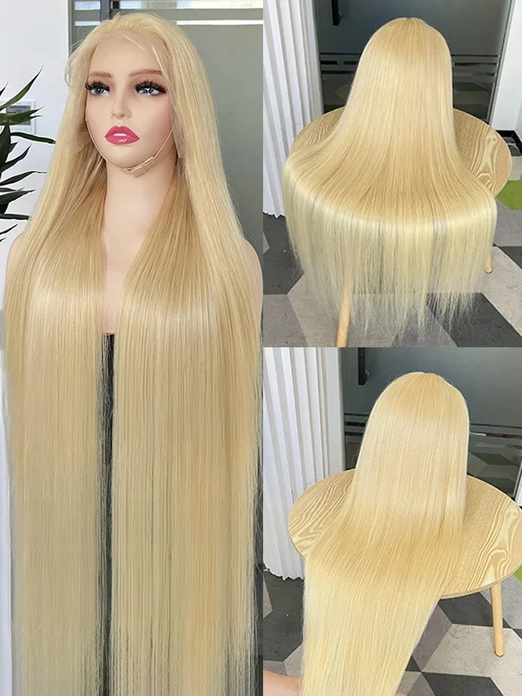 613 Honey Blonde 13x4 Lace Front Human Hair Wigs High Density Straight 30 40 Inch Brazilia 13x6 HD Transparent Frontal Wig Women