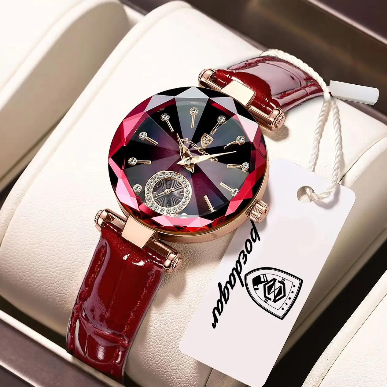 POEDAGAR Original Marken-Damenuhr, wasserdicht, Leder, elegante Damenuhr, modische Quarzuhr für Damen, Reloj Hombre