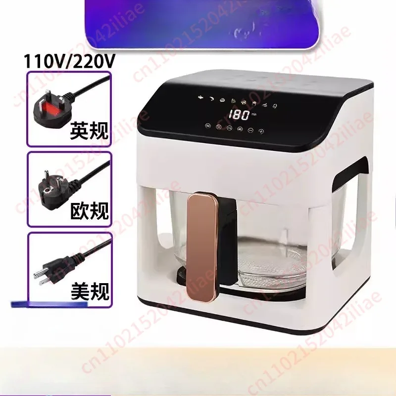 8.5L Air Fryer Intelligent Temperature Controlled Oven 110V220V Household Transparent Full Glass Pot Automatic Electric Fryer