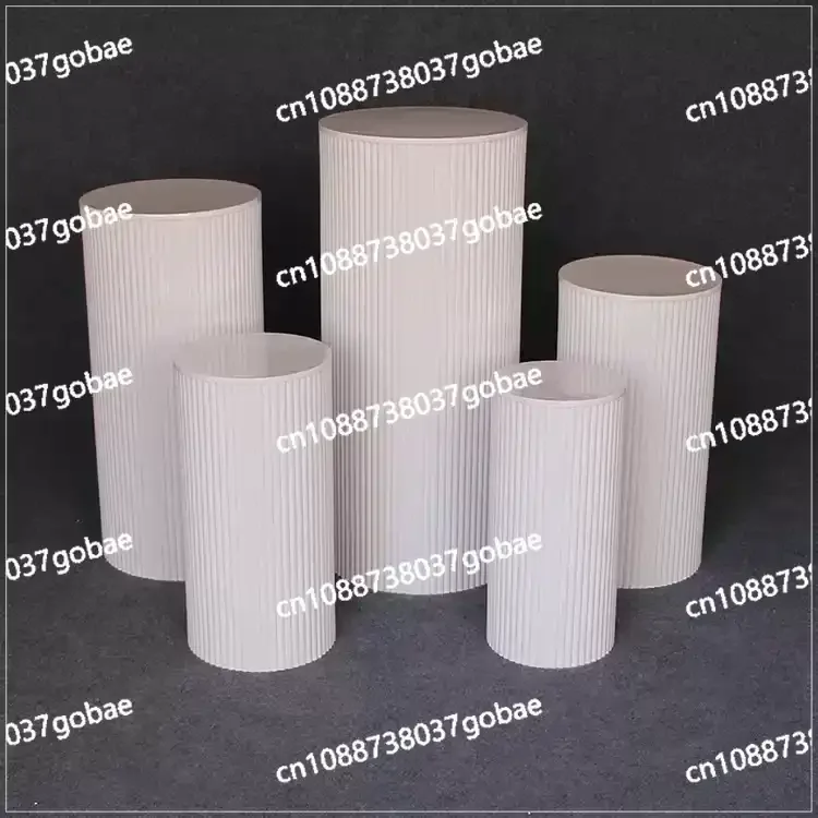5 Plinth Iron Ripple Style White Cylinder Plinths Display Stand Dessert Table Stand for Wedding Party Decoration
