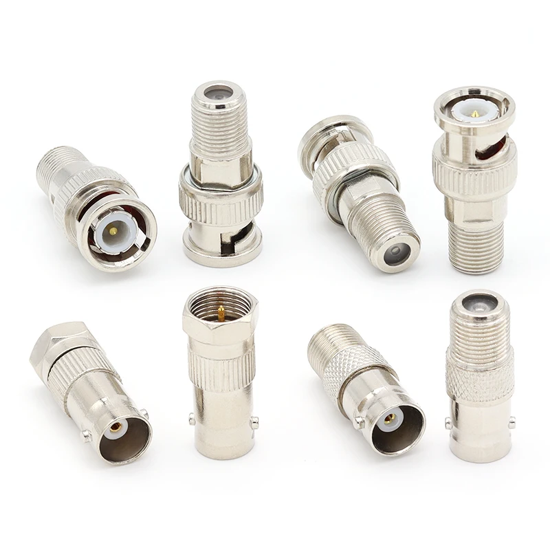 1pcs Adapter BNC To F TV Male Plug & Female Jack Straight Connector F To BNC RF Coaxial Connector Test Converter 50ohm