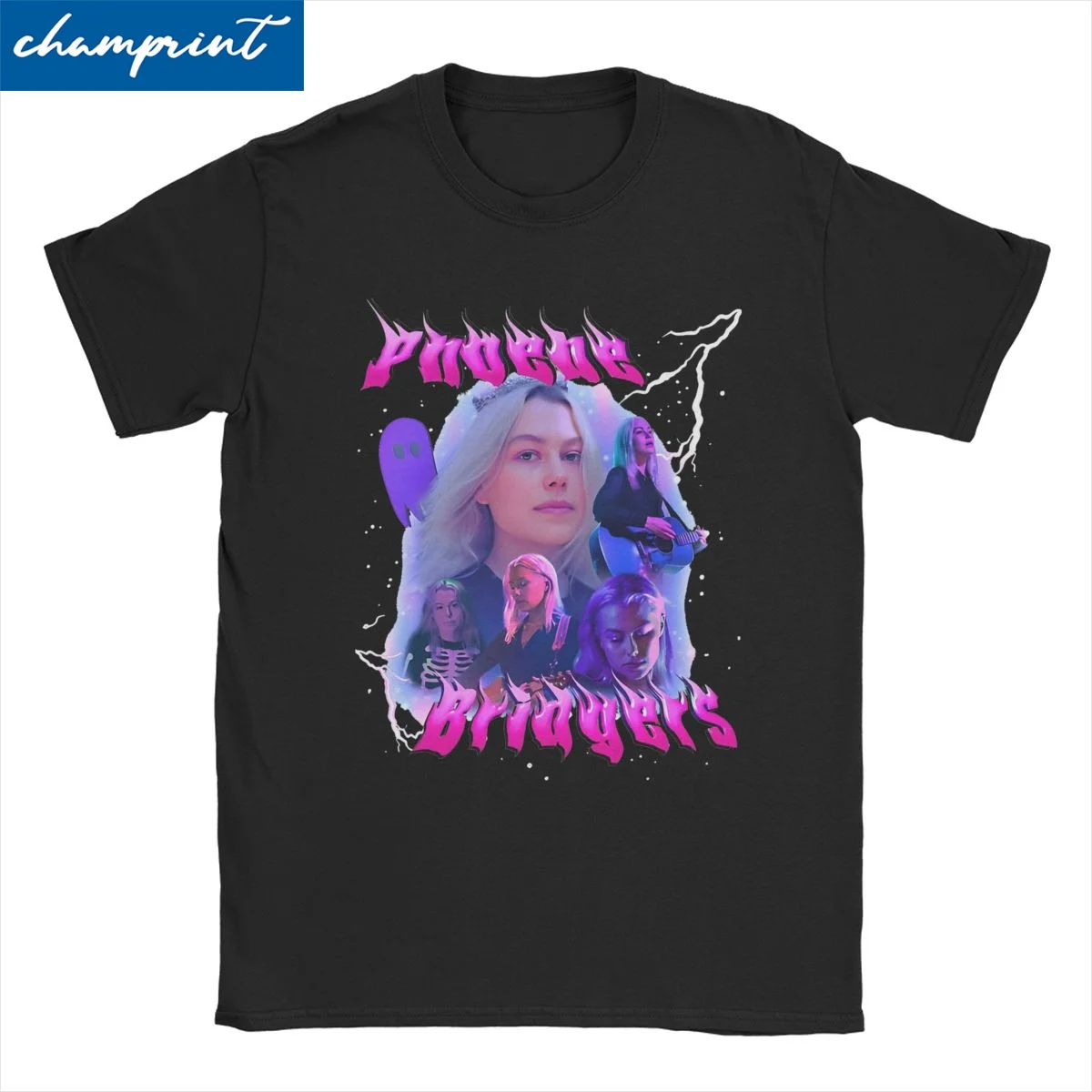 Men Women's PHOEBE BRIDGERS Rock T Shirt Boygenius Pure Cotton Tops Creative Short Sleeve O Neck Tee Shirt Gift T-Shirt