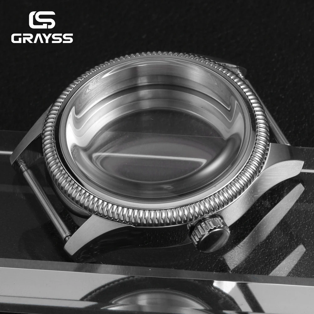 NEW 38mm Retro Military Pilot Stainless Watch Case AR Super Bubble Mineral Crystal Fit NH35 NH34 Mechanical Movement Coin Edge