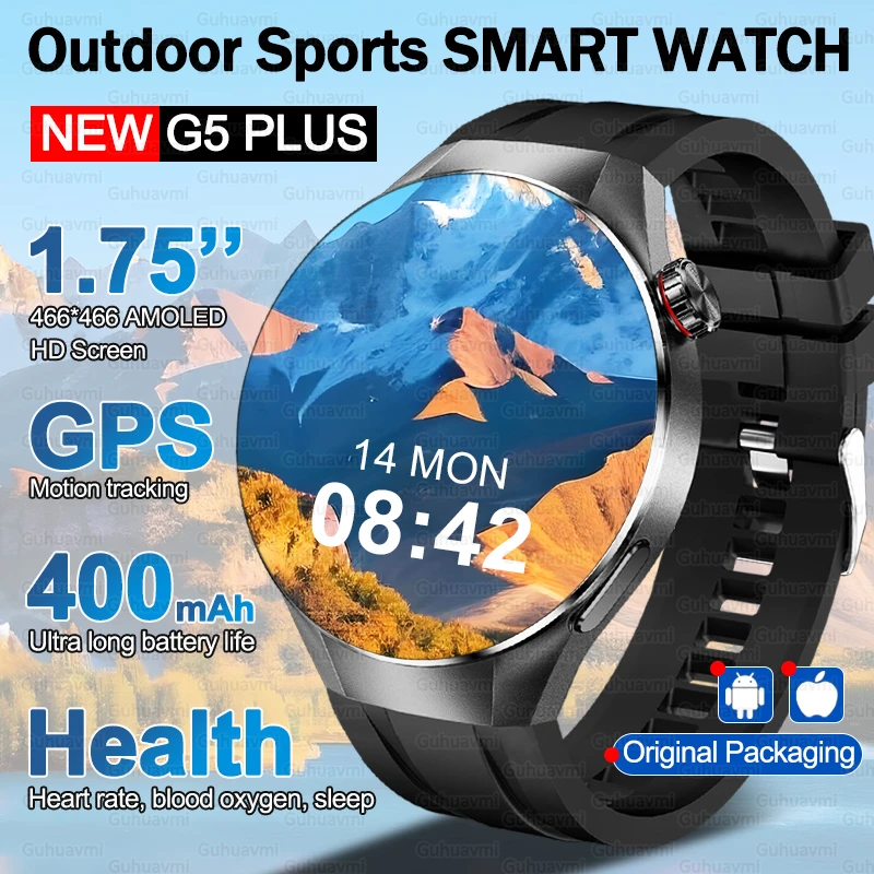 

[Hot Sales]1.75'' AMOLED Smart Watch Man Women 466*466 HD Screen Heart Rate GPS Trackr Bluetooth Call Smartwatch For Android IOS