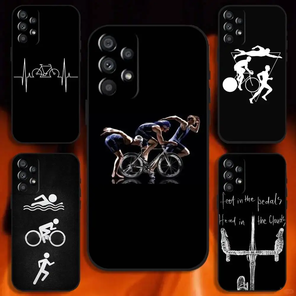 

Triathlon Tri Life Swim Bike Run Phone Case For Samsung Galaxy A20,A21s,A22,A31,A32,A52,A53,A72,73,A80 Soft Black Cover