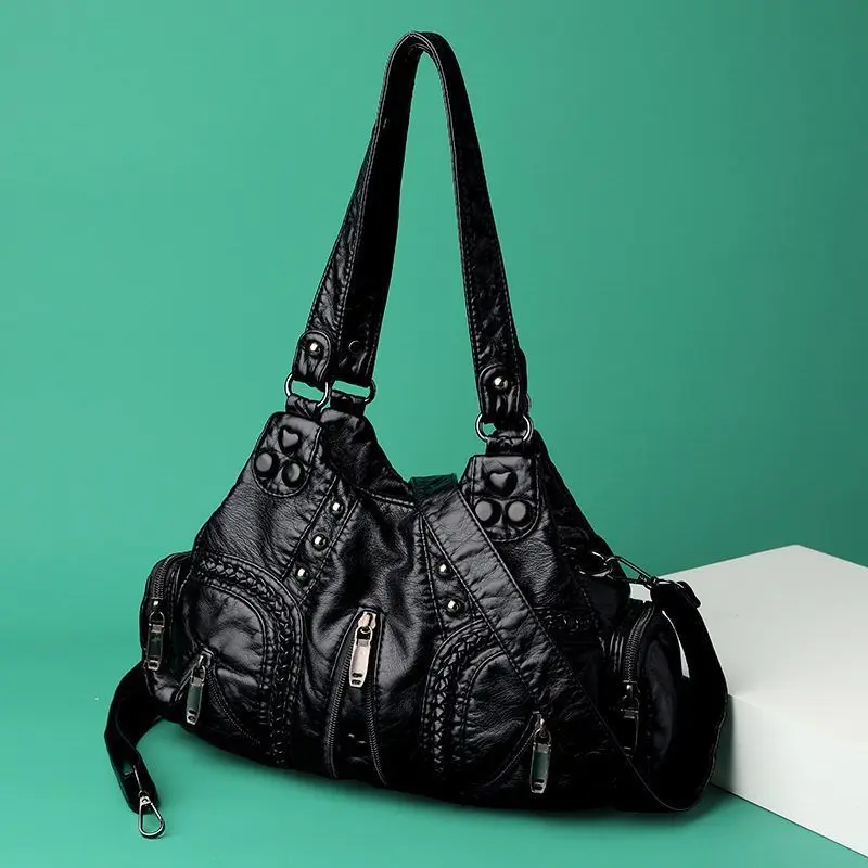 

Trendy Retro Large Capaci Faionable Women's Handbag Single oulder Crossbody Bag Commuter Sle Soft PU Material