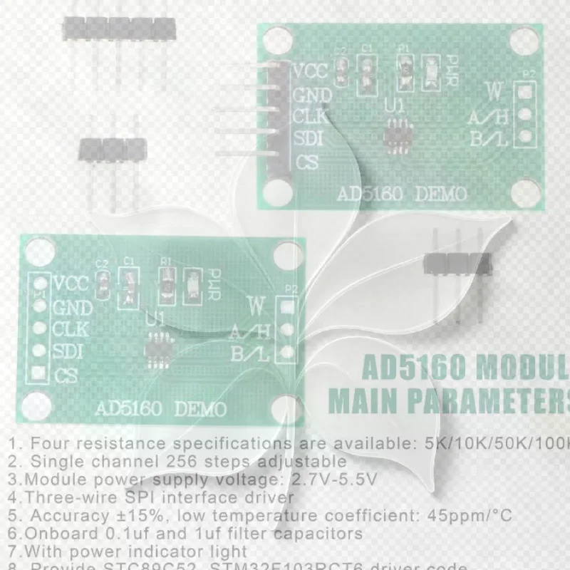AD5160 Digital Potentiometer Module Potentiometer AD5160 5K/10K/50K/100K 256-step Adjustable