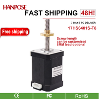 hanpose 42 Screw motor L100-500mm 17HS6401S-T8 lead screw 2/4/8mm  for 3D printer nema17 Screw stepper motor