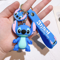 Lilo & Stitch Toys Keychian Anime Stitch Pendant Keychain Sweet Pink Angel Keychians Women Car Keyring Girl Birthday Gift