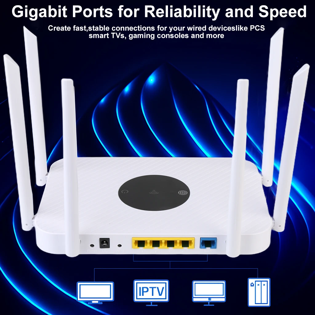 واي فاي الألياف النطاق العريض راوتر لاسلكي غير محدود 6-هوائي Wifi6 اللاسلكية تغطية المنزل كله راوتر عالية السرعة جيجابت جدار الملك