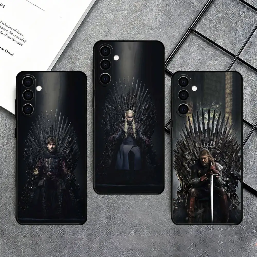 Game of T-Thrones The I-Iron T-Throne Phone Case Black Silicone Soft For Samsung Galaxy A73,A72,A71,A70,A53,A52,A51