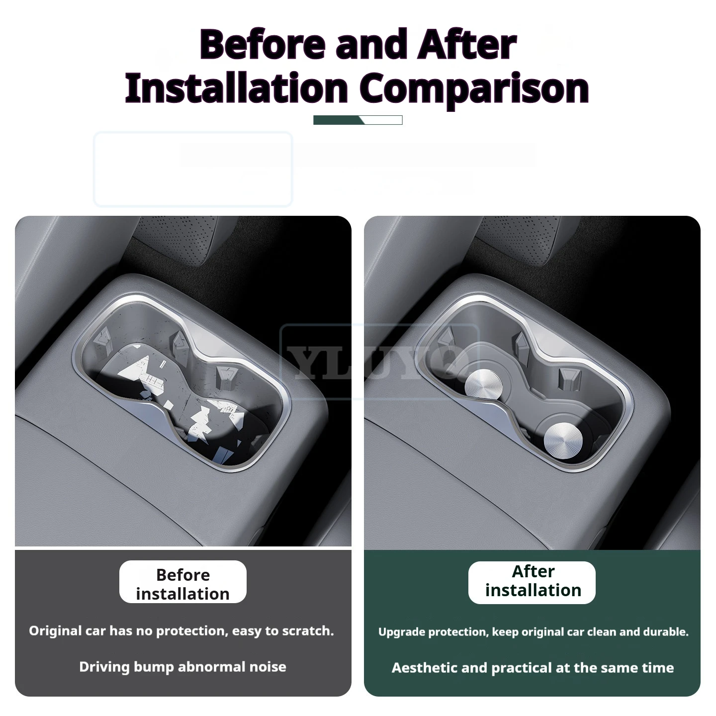 2026 Zeekr 7X Second-Row Cup Holder Silicone Mat Protective Pad Central Console Wireless Charging Decoration