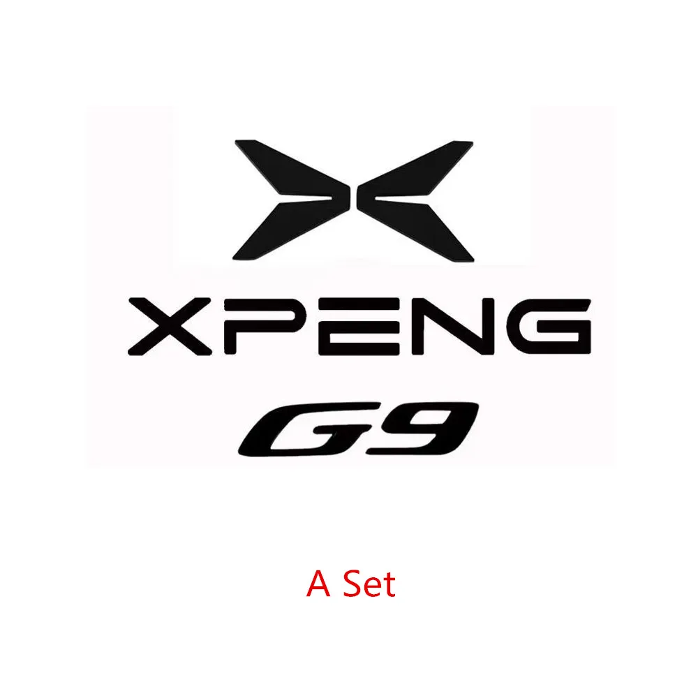 Logotipo negro para Xpeng G9, cobertura negra, tracción en las cuatro ruedas, logotipo de coche negro brillante, logotipo delantero y trasero, accesorios de modificación