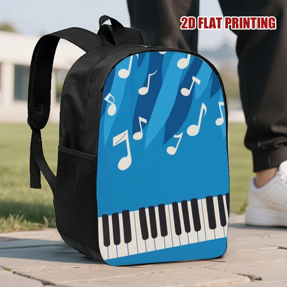 

1 music themed backpack with piano keys and treble clef design - light and spacious school backpack for musicians, students