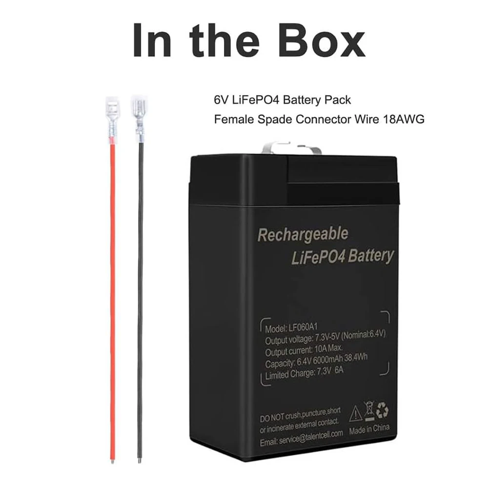 Maintenance Free Sealed Rechargeable Lifepo4 6Ah 6V 4.5Ah Lithium Li-ion 6.4V Solar Battery for Toys Car Headlight Bumper