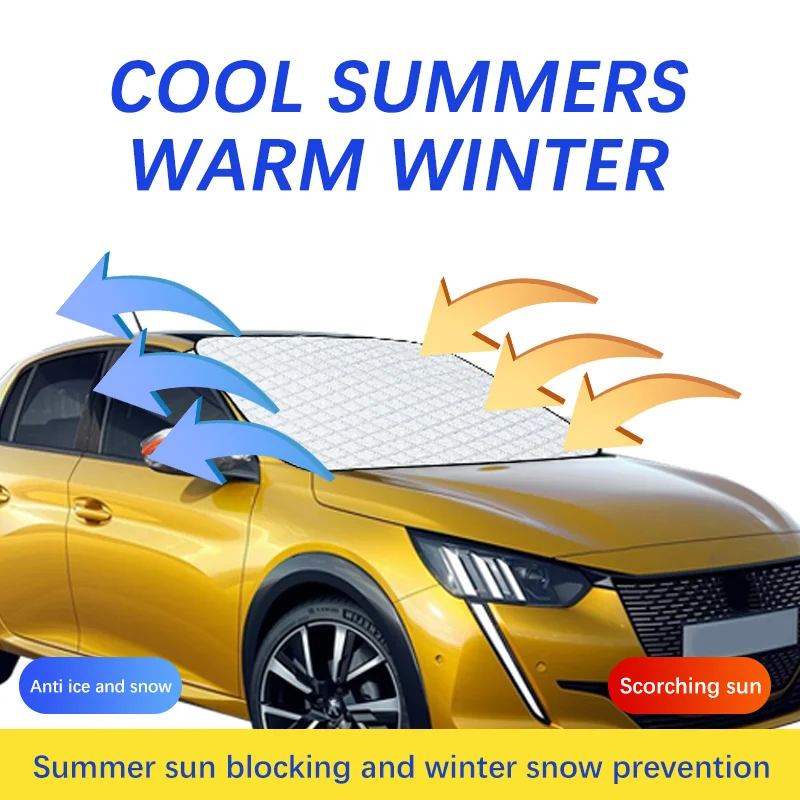 Magnetic Car Windshield Snow Cover Winter Ice-Frost Guard Sun Shade Protector For Peugeot 208 2012-2018 Exterior Accessories