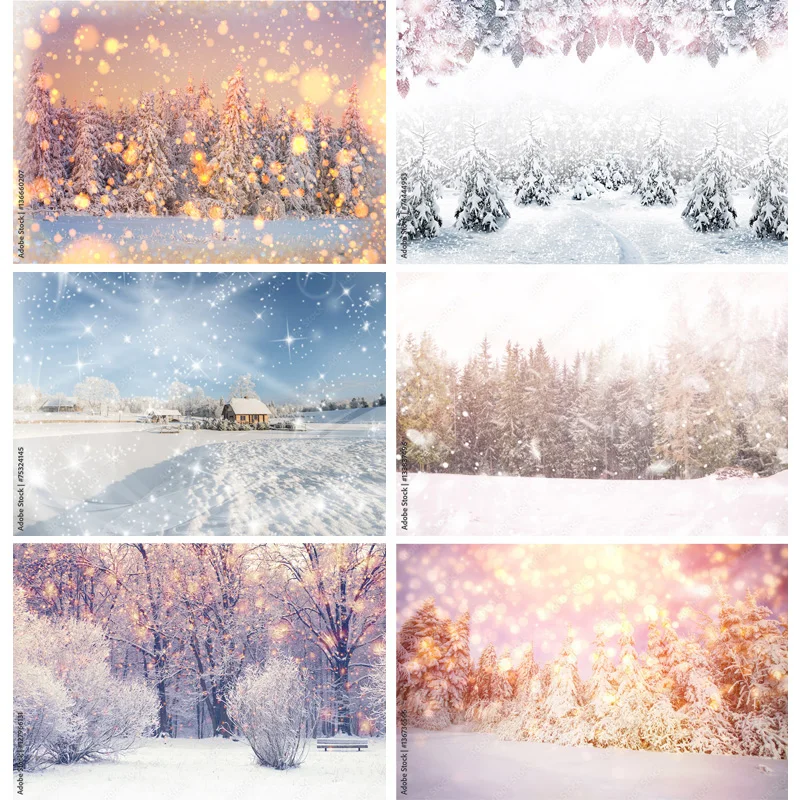 

SHENGYONGBAO Winter Scenery Photography Background Forest Snowflake Landscape Photo Backdrops Studio Props 22108 DJXJ-01