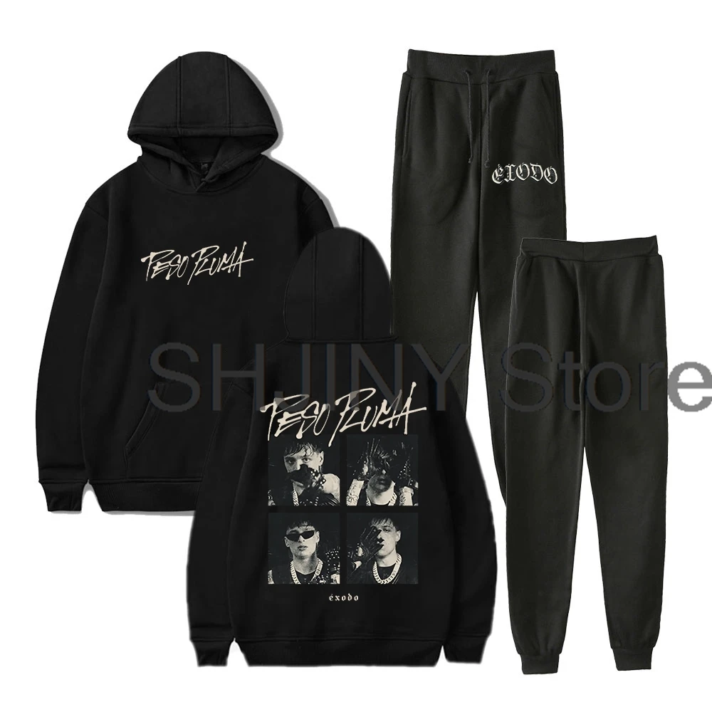 

Peso Pluma Exodo Album 2024 Exodo Tour Hoodie Jogger Pants Two Piece Set Sweatshirts+Sweatpants Women Men's Set